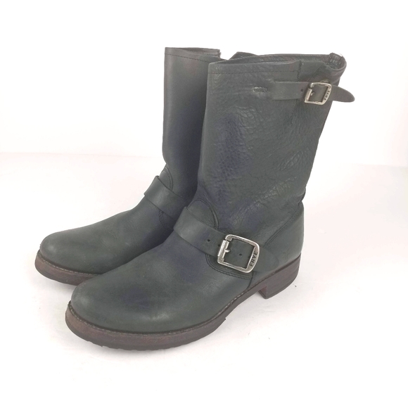 Frye Veronica ShortDistressed black leather boots - Picture 1 of 11